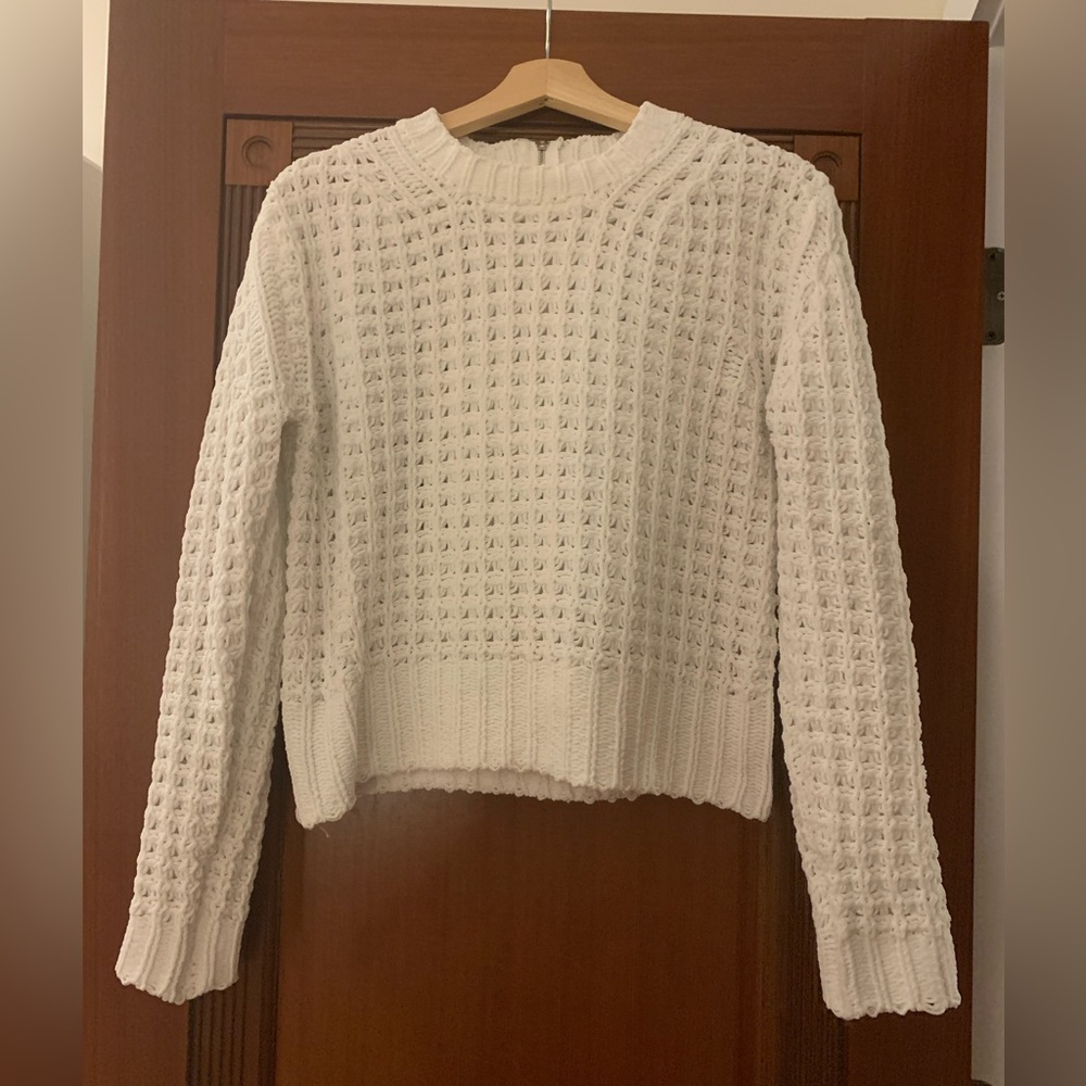 Endless Rose Chunky Knit White Sweater - Size Medium, Optic White